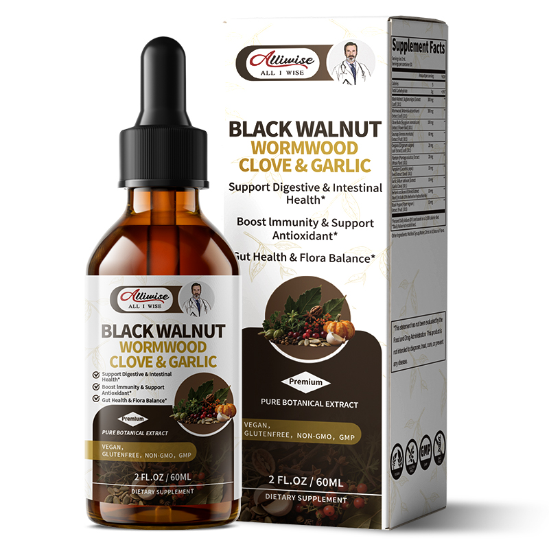 Herbal Wellness Supplement - アリワイズ ブラックウォールナット ライラック ドロップ ウォームウッド クローブバッド配合