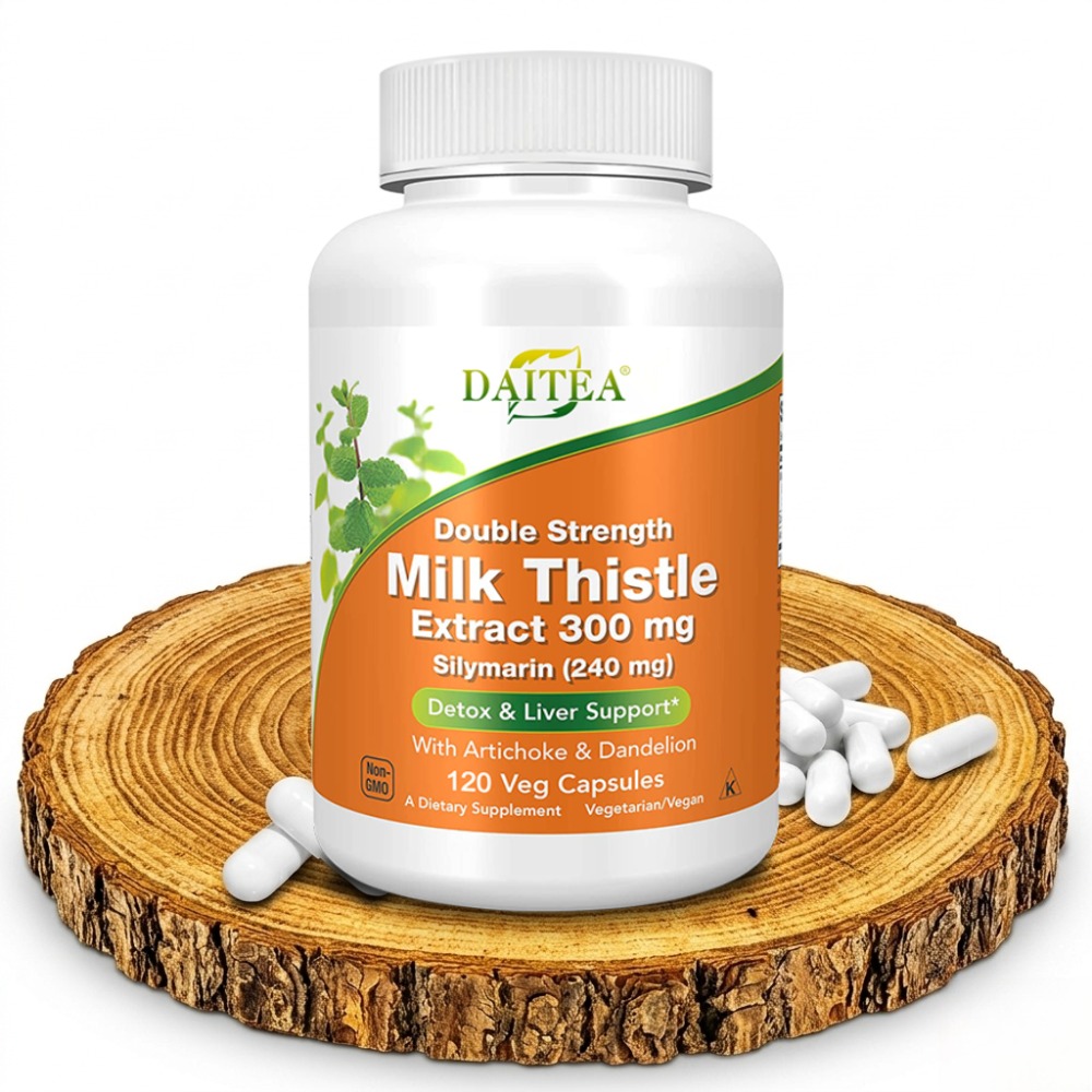 Milk Thistle Silymarin - シリマリン、ミルクシスル抽出物300mg、アーティチョークとタンポポ配合、ダブルストレングス、120ベジカプセル