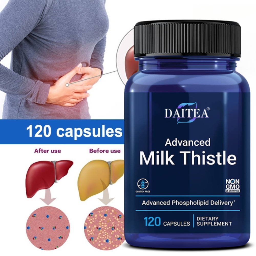 Milk Thistle Silymarin - アドバンスドミルクシスル、シリマリン、120ソフトジェル、肝臓の健康とデトックスサポートのためのシリマリン、シリビン配合の肝臓健康サプリメント
