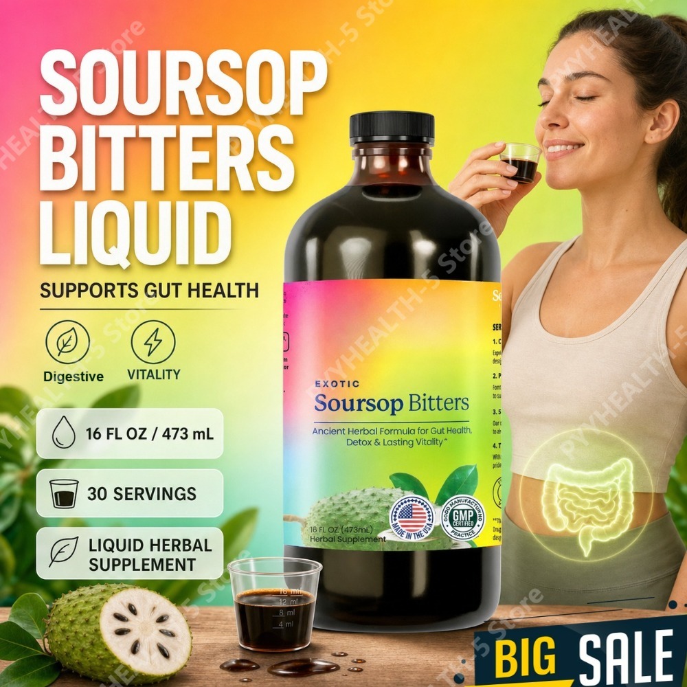Herbal Wellness Liquid - ハーバルサワーソップビターズリキッドサプリメント、ブラックシードモリンガアイリッシュモスドロップス（腸内消化の健康と免疫のため）16液量オンス（473ml）