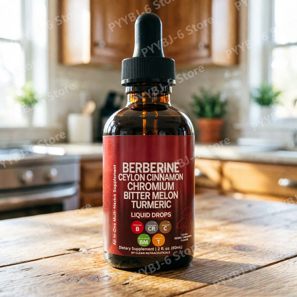 Herbal Wellness Liquid - ベルベリンクロムウコン高麗人参液体ドロップス60mlオーガニックハーブサプリメント毎日の健康バランスサポート（大人向け）