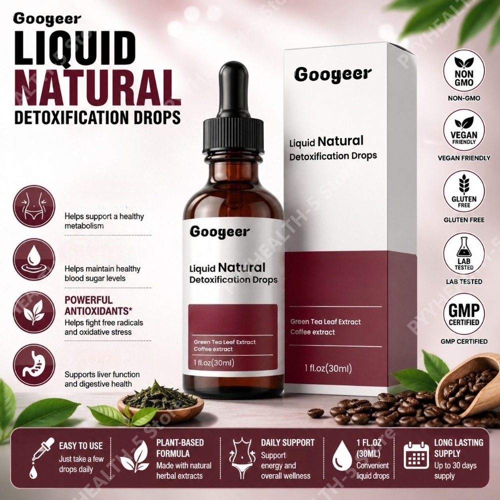 Green Herbal Wellness - 緑茶エキス、コーヒー抽出物、グレープシードオイル、ナスタゥルティウム配合のハーブブレンド液状ドロップ、一般的な健康維持フォーミュラ、30ml