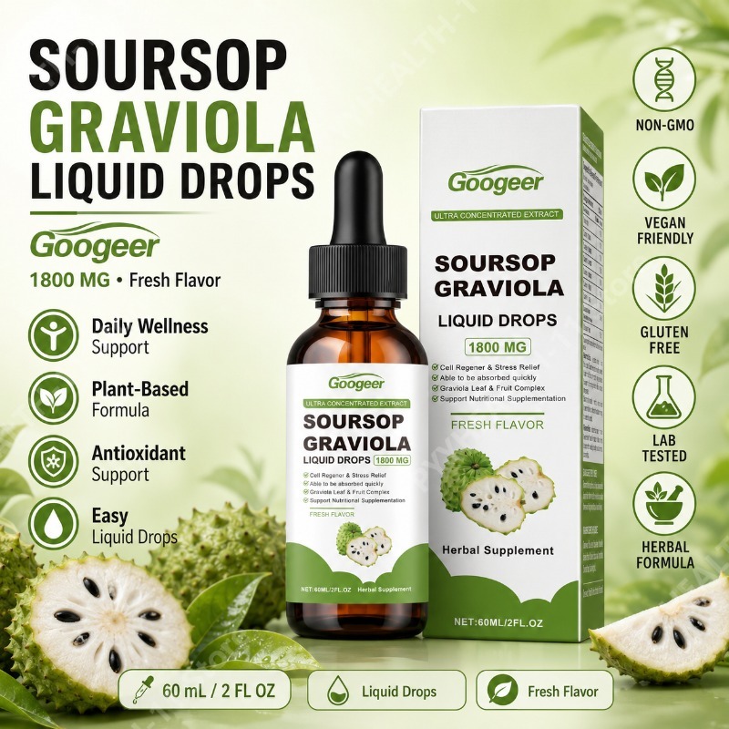 サワーソップ・グラビオラの葉と果実の液体ドロップ、ビタミンB - Herbal Wellness Liquid のレビューと価格