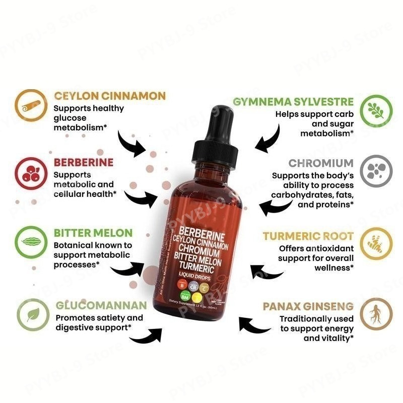 ベルベリンクロムウコン高麗人参液体ドロップス60mlオーガニ - Herbal Wellness Liquid のレビューと価格