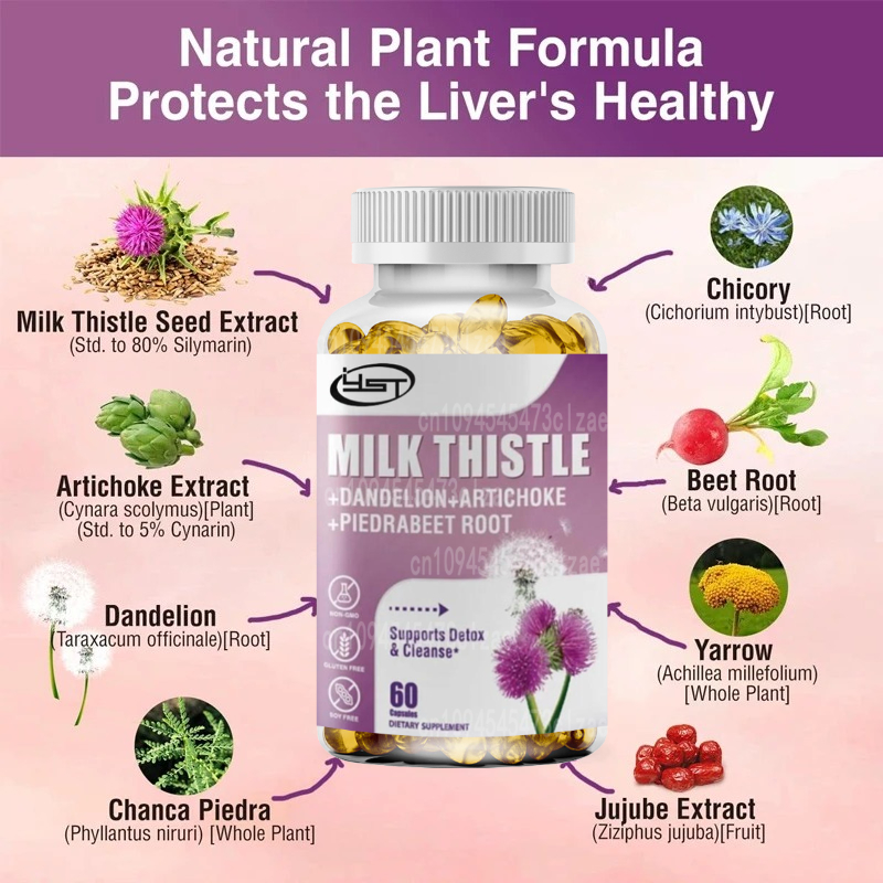 タンポポ根、シスル抽出物、80% シリマリンを含むミルクシス - Milk Thistle Silymarin のレビューと価格